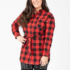 Agnes & Dora™ Flannel Tunic Buffalo Check - Red/Bl